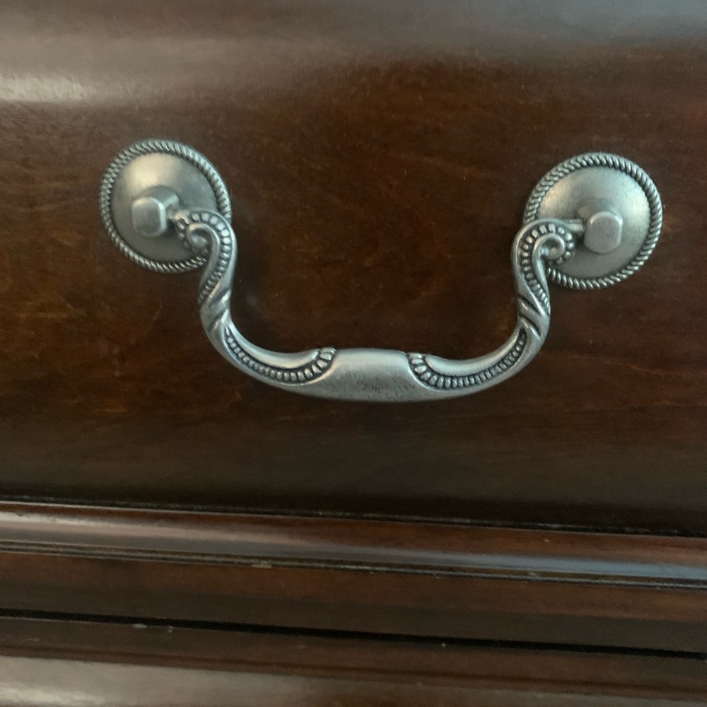 Set of 6 Drawer Pulls Silver Pewter